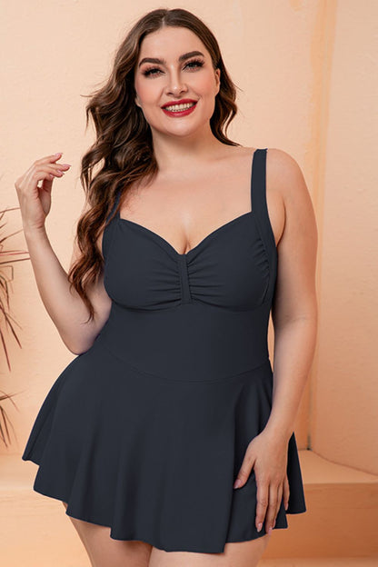 Full Size Gathered Detail Swim Dress - DunbiBeauty, LLC