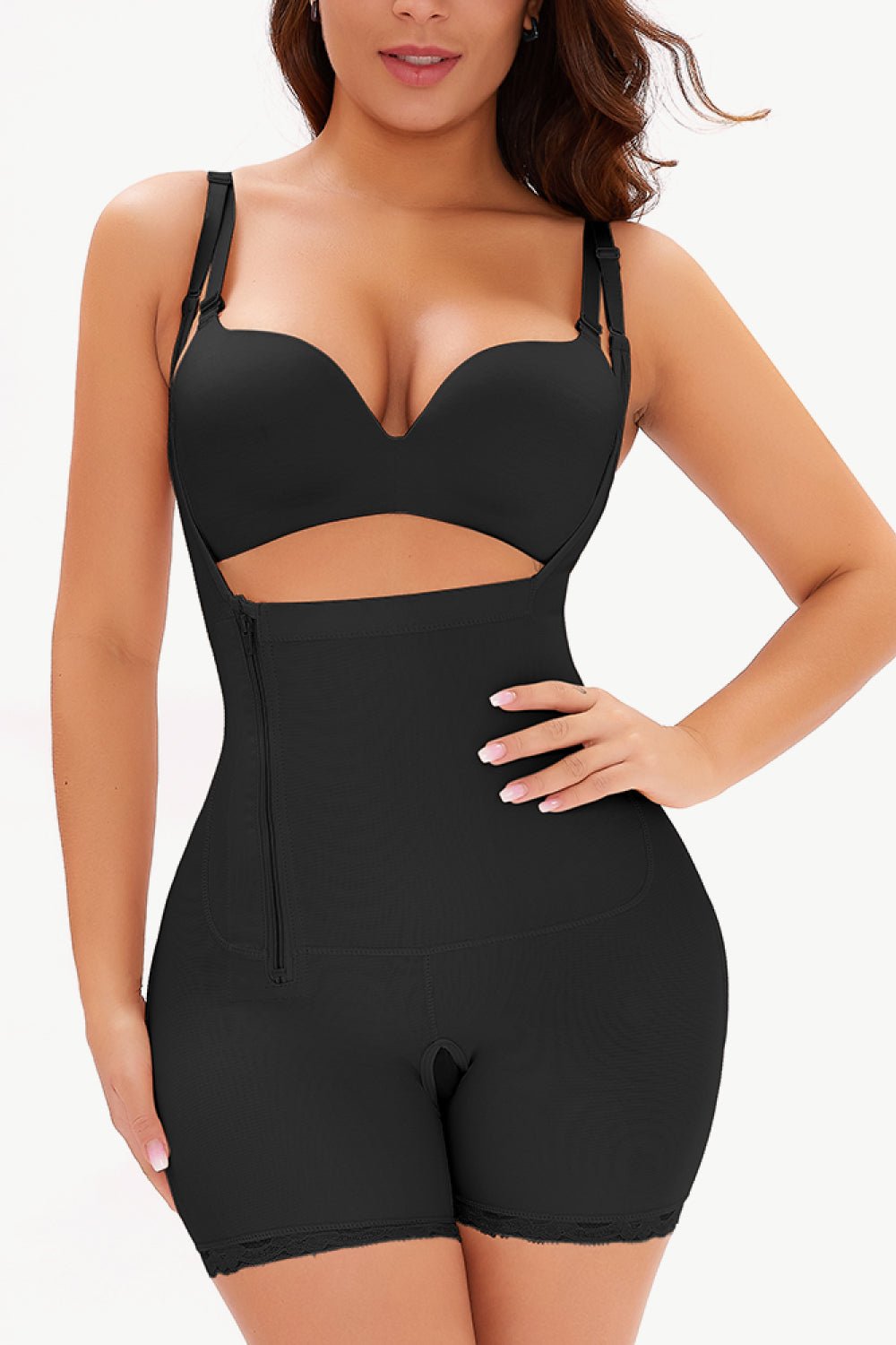 Full Size Side Zipper Under-Bust Shaping Bodysuit - DunbiBeauty, LLC