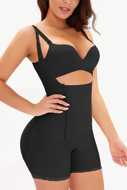 Full Size Side Zipper Under-Bust Shaping Bodysuit - DunbiBeauty, LLC