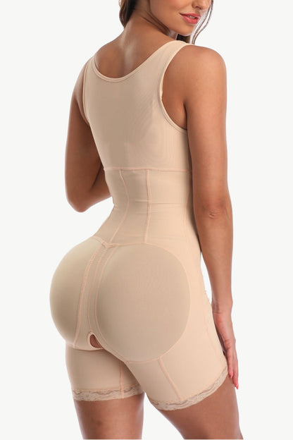 Full Size Zip-Up Lace Detail Shapewear - DunbiBeauty, LLC