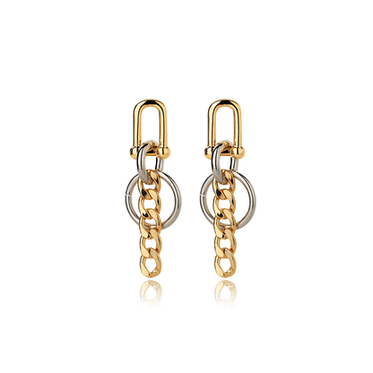 Geometric Chain Design Dangle Earrings - DunbiBeauty, LLC