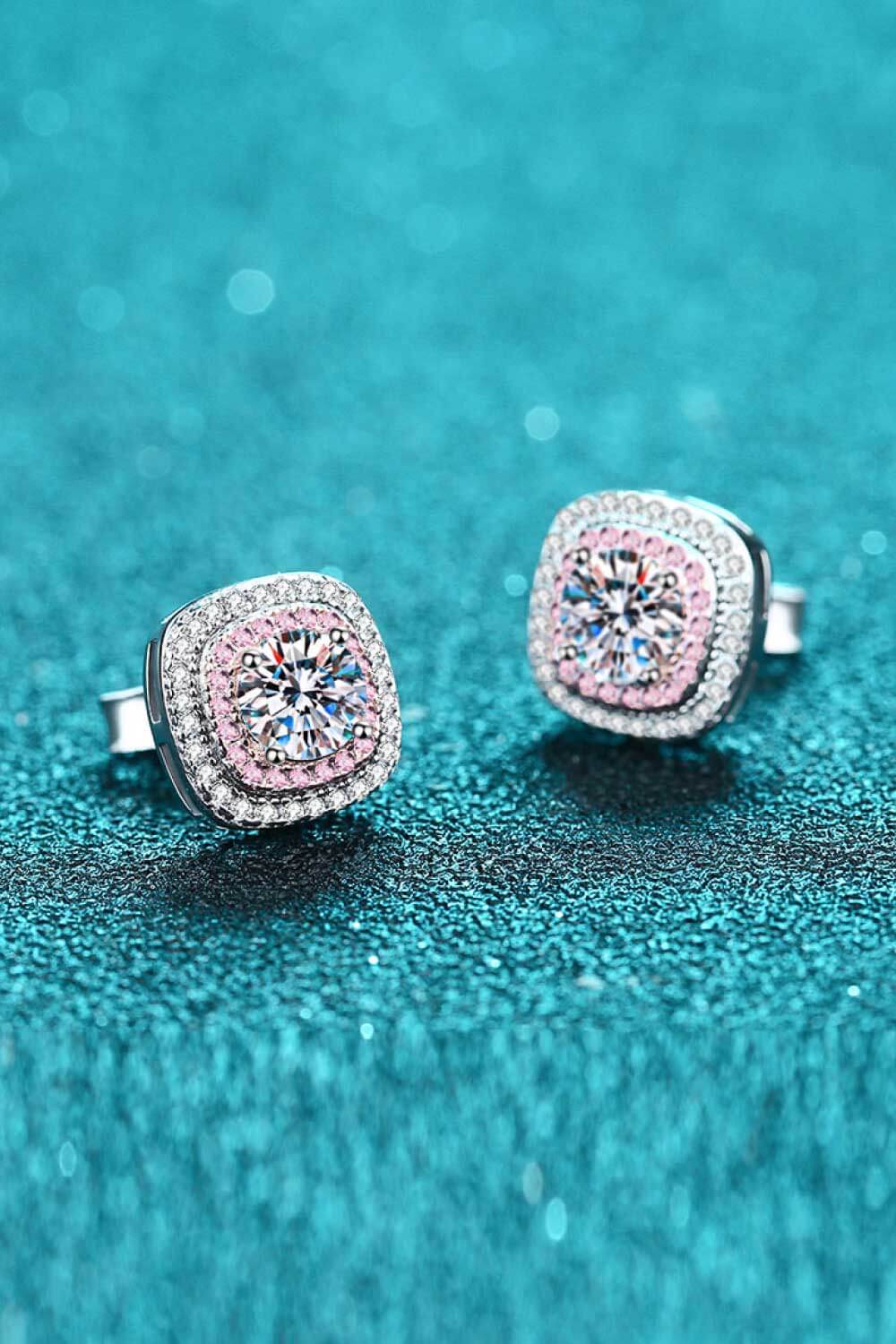 Geometric Moissanite Stud Earrings - DunbiBeauty, LLC