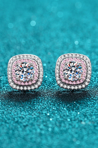 Geometric Moissanite Stud Earrings - DunbiBeauty, LLC