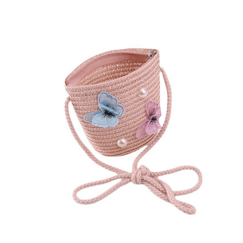 Girl's Butterfly Theme Straw Hat with Matching Bag (Sold Separately) - DunbiBeauty, LLC