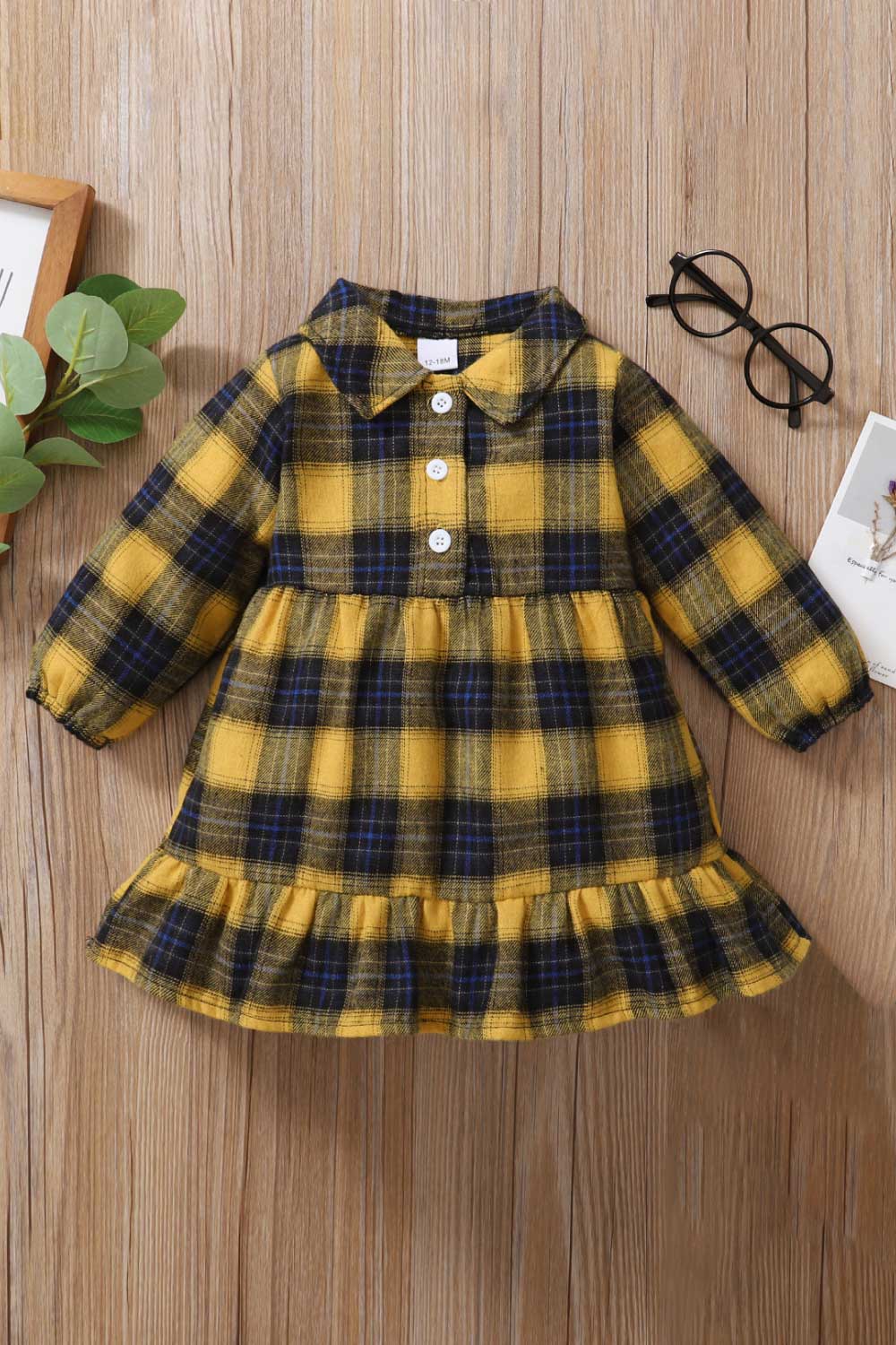 Girls Plaid Ruffled Shirt Dress - DunbiBeauty, LLC