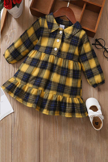 Girls Plaid Ruffled Shirt Dress - DunbiBeauty, LLC