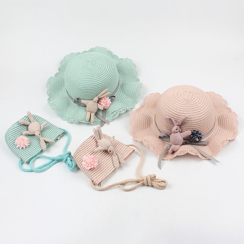 Girl's Rabbit Sun Hat and Matching Shoulder Bag (Sold Separately) - DunbiBeauty, LLC