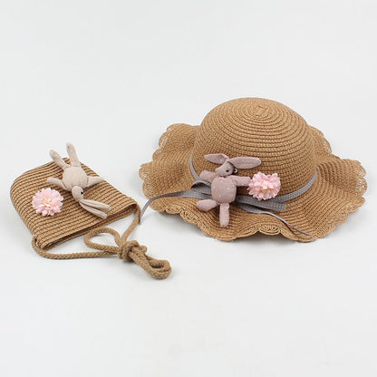 Girl's Rabbit Sun Hat and Matching Shoulder Bag (Sold Separately) - DunbiBeauty, LLC