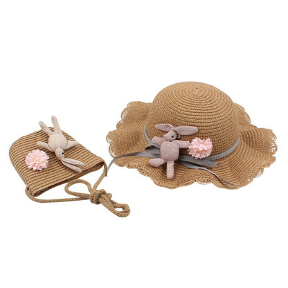 Girl's Rabbit Sun Hat and Matching Shoulder Bag (Sold Separately) - DunbiBeauty, LLC