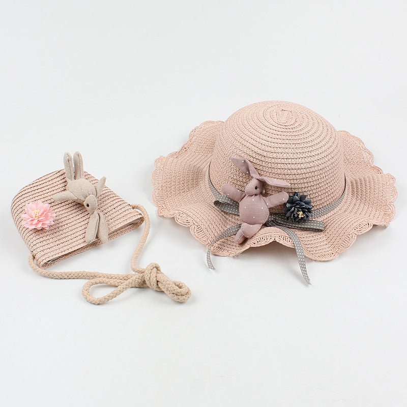 Girl's Rabbit Sun Hat and Matching Shoulder Bag (Sold Separately) - DunbiBeauty, LLC