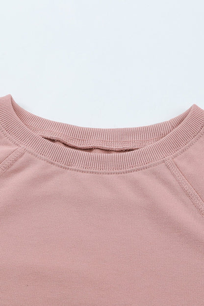 Girls Raglan Sleeve Ribbed Trim Sweatshirt - DunbiBeauty, LLC