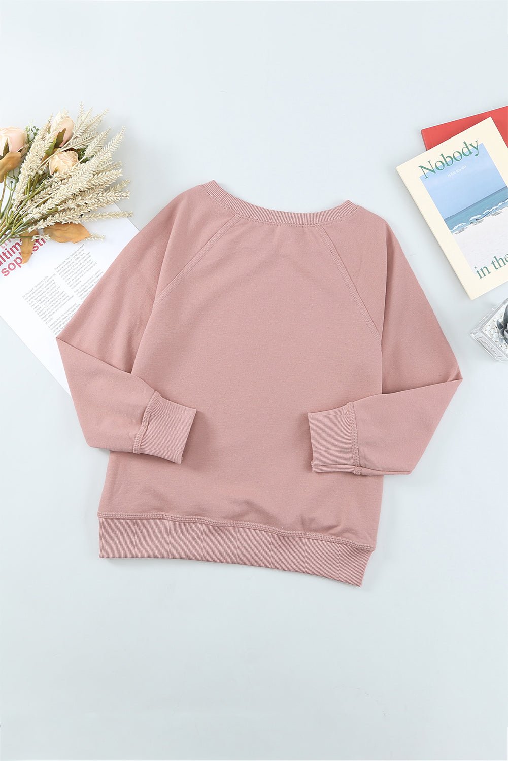 Girls Raglan Sleeve Ribbed Trim Sweatshirt - DunbiBeauty, LLC