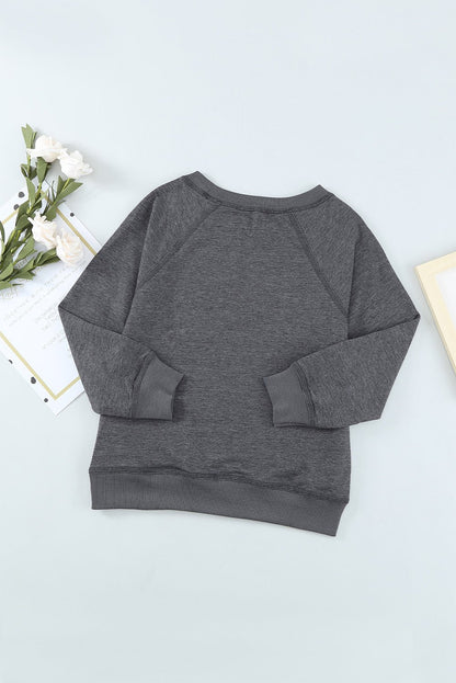 Girls Raglan Sleeve Ribbed Trim Sweatshirt - DunbiBeauty, LLC