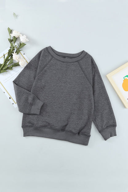 Girls Raglan Sleeve Ribbed Trim Sweatshirt - DunbiBeauty, LLC