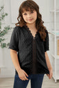 Girls Swiss Dot Spliced Lace Blouse - DunbiBeauty, LLC