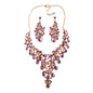 Glam Fashion Water Droplets Crystal Alloy Plating Earrings Necklace Jewelry Set - DunbiBeauty, LLC