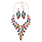 Glam Fashion Water Droplets Crystal Alloy Plating Earrings Necklace Jewelry Set - DunbiBeauty, LLC