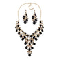 Glam Fashion Water Droplets Crystal Alloy Plating Earrings Necklace Jewelry Set - DunbiBeauty, LLC