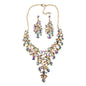 Glam Fashion Water Droplets Crystal Alloy Plating Earrings Necklace Jewelry Set - DunbiBeauty, LLC