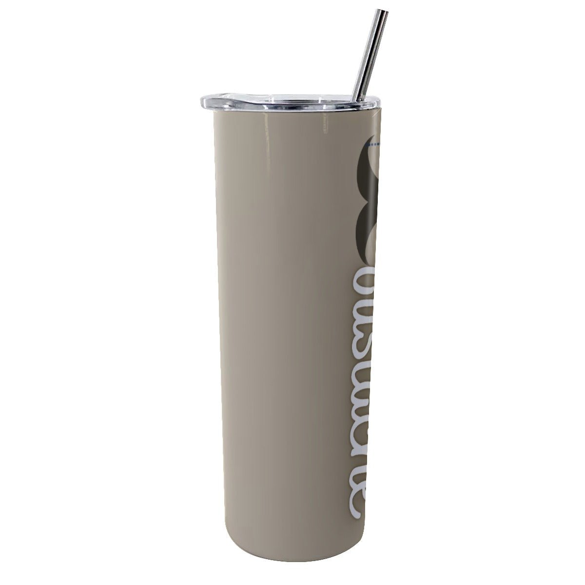 Glitter Tumbler With Stainless Steel Straw 20oz Keep the Moustache No Shave November (Designed by Dunbi) - DunbiBeauty, LLC