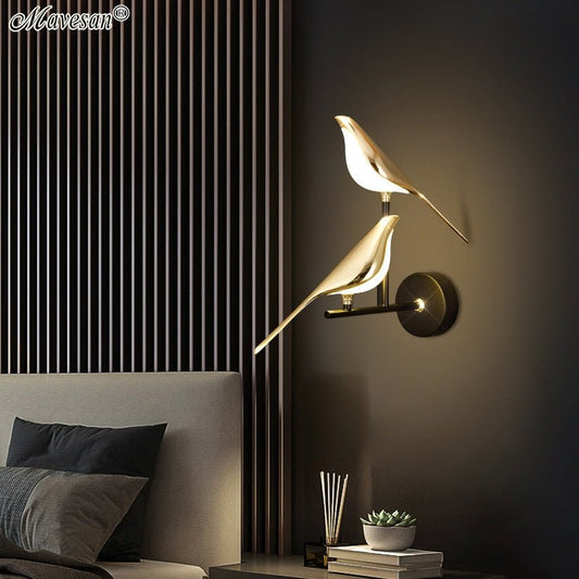 Gold Bird LED Wall Light - DunbiBeauty, LLC