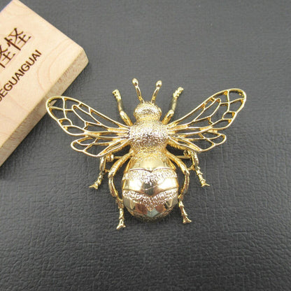 Gold Plated Copper Bee Brooch - DunbiBeauty, LLC