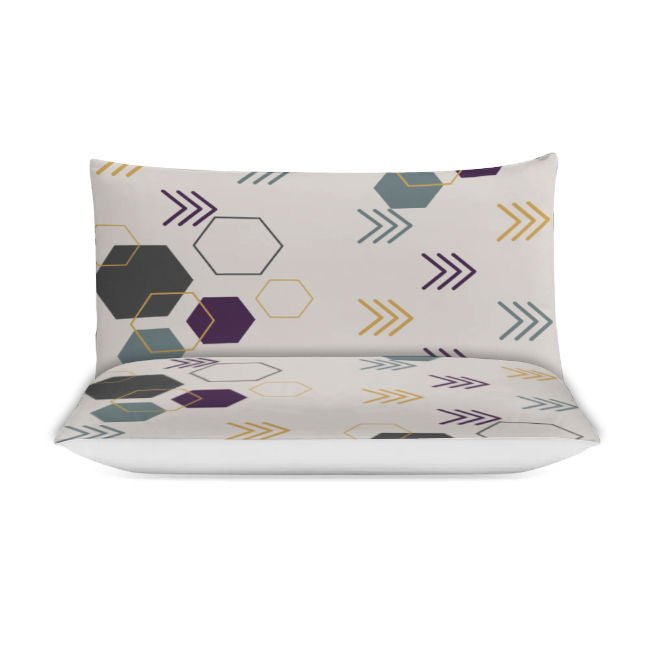 Gray Geometric Arrows 3-Piece Bedding Set (1 Duvet Cover + 2 Pillowcase) - DunbiBeauty, LLC