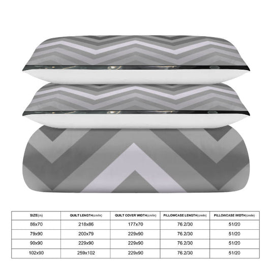 Gray Geometric Galaxy 3-Piece Bedding Set (1 Duvet Cover + 2 Pillowcase) - DunbiBeauty, LLC