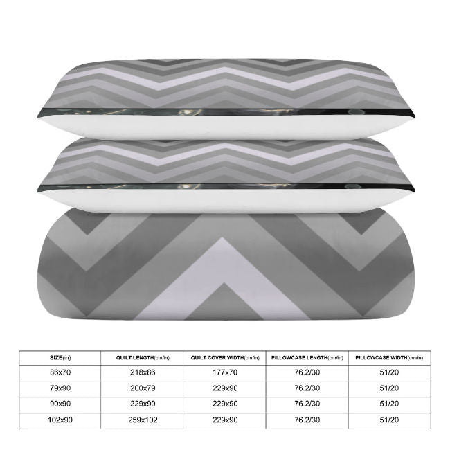 Gray Geometric Galaxy 3-Piece Bedding Set (1 Duvet Cover + 2 Pillowcase) - DunbiBeauty, LLC