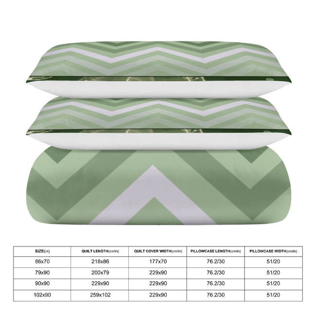 Green Geometric Galaxy 3-Piece Bedding Set (1 Duvet Cover + 2 Pillowcase) - DunbiBeauty, LLC