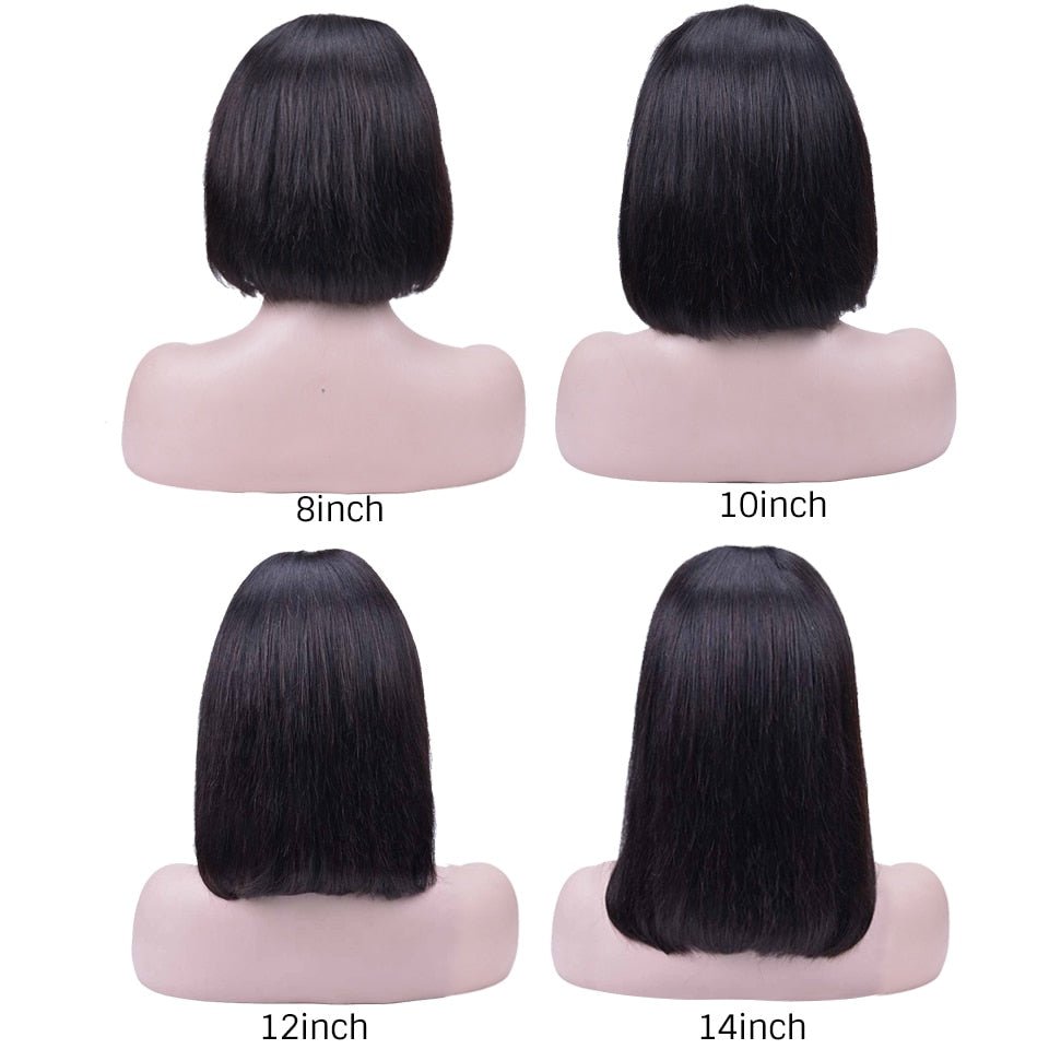 HairUGo 13*1 T Part Lace Wigs 4x4 Lace Closure Short Bob Wig Pre Plucked Brazilian Remy Straight Bob Human Hair Wigs For Women - DunbiBeauty, LLC