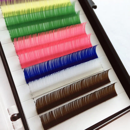 Handmade Rainbow Grafted False Eyelashes Densely Arranged Single Root Planting 0.10 Thick - DunbiBeauty, LLC