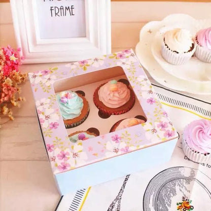 Heart Windowed Cupcake Box with Removable Tray - DunbiBeauty, LLC