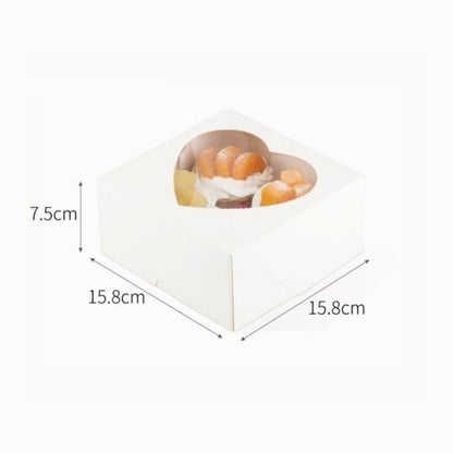 Heart Windowed Cupcake Box with Removable Tray - DunbiBeauty, LLC