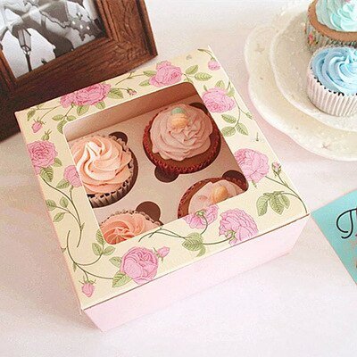 Heart Windowed Cupcake Box with Removable Tray - DunbiBeauty, LLC