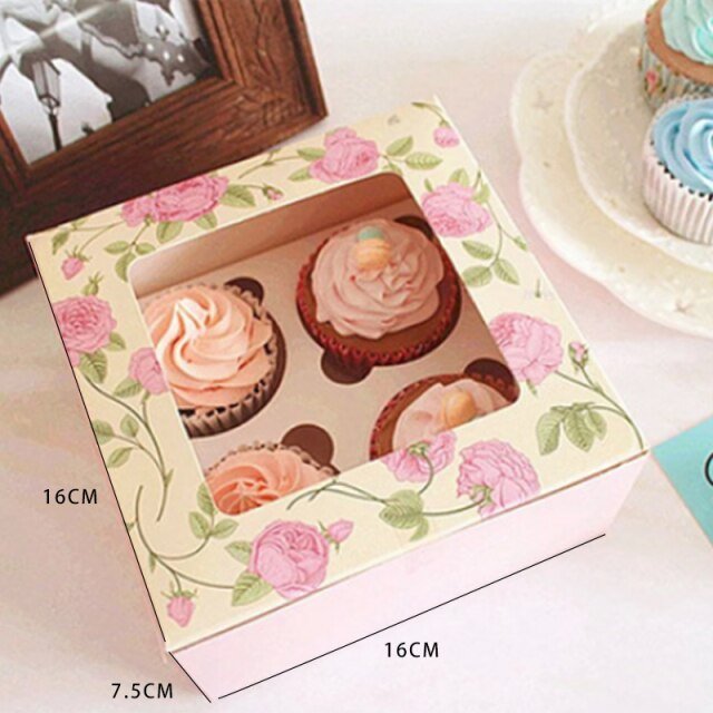 Heart Windowed Cupcake Box with Removable Tray - DunbiBeauty, LLC