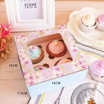 Heart Windowed Cupcake Box with Removable Tray - DunbiBeauty, LLC