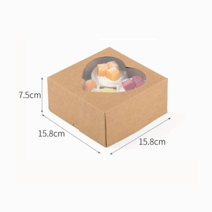 Heart Windowed Cupcake Box with Removable Tray - DunbiBeauty, LLC