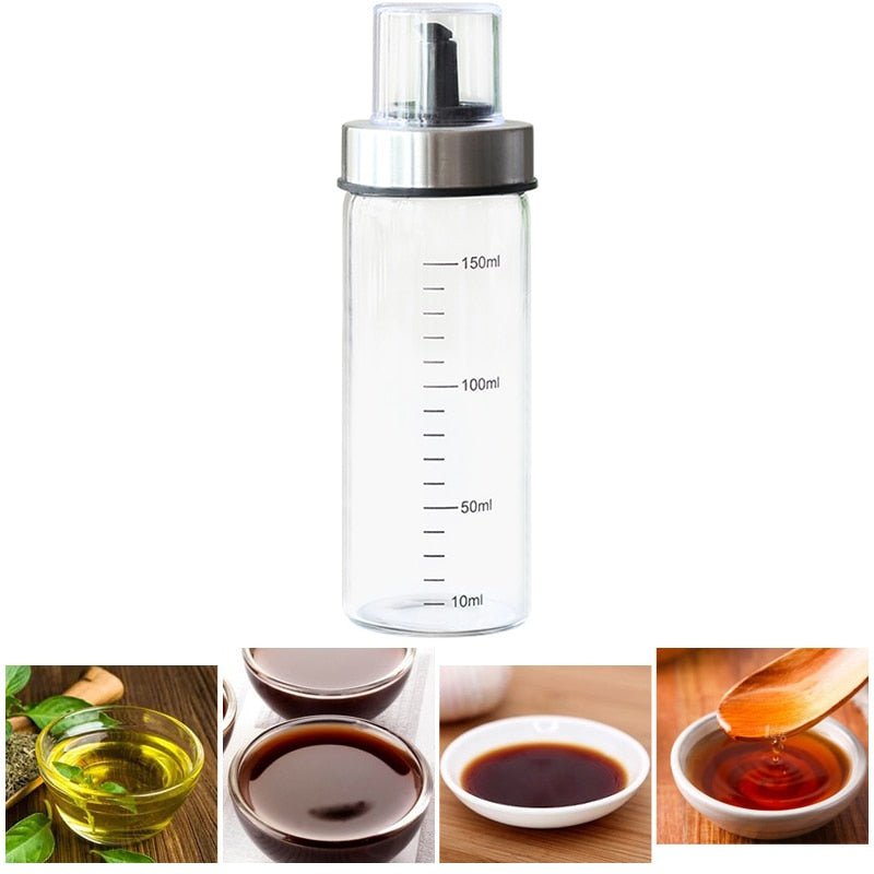 High Borosilicate Glass Oil Vinegar Soy Sauce Bottle Practical Leak Proof Condiment Bottle Kitchen Supplies 150/300/450ml - DunbiBeauty, LLC