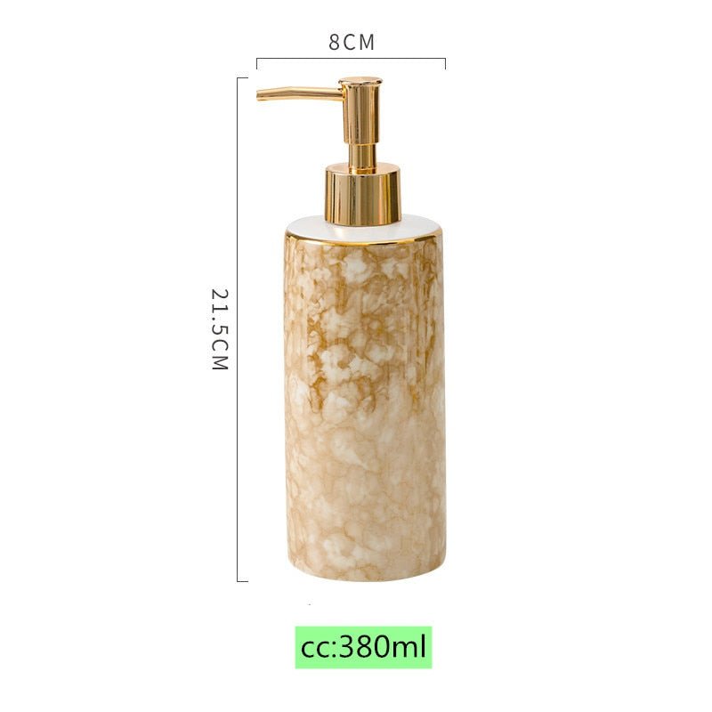 High-grade Ceramics Lotion Bottle Liquid Soap Dispenser Kitchen Hand Sanitizer Storage Shampoo Bottle Bathroom Accessory - DunbiBeauty, LLC