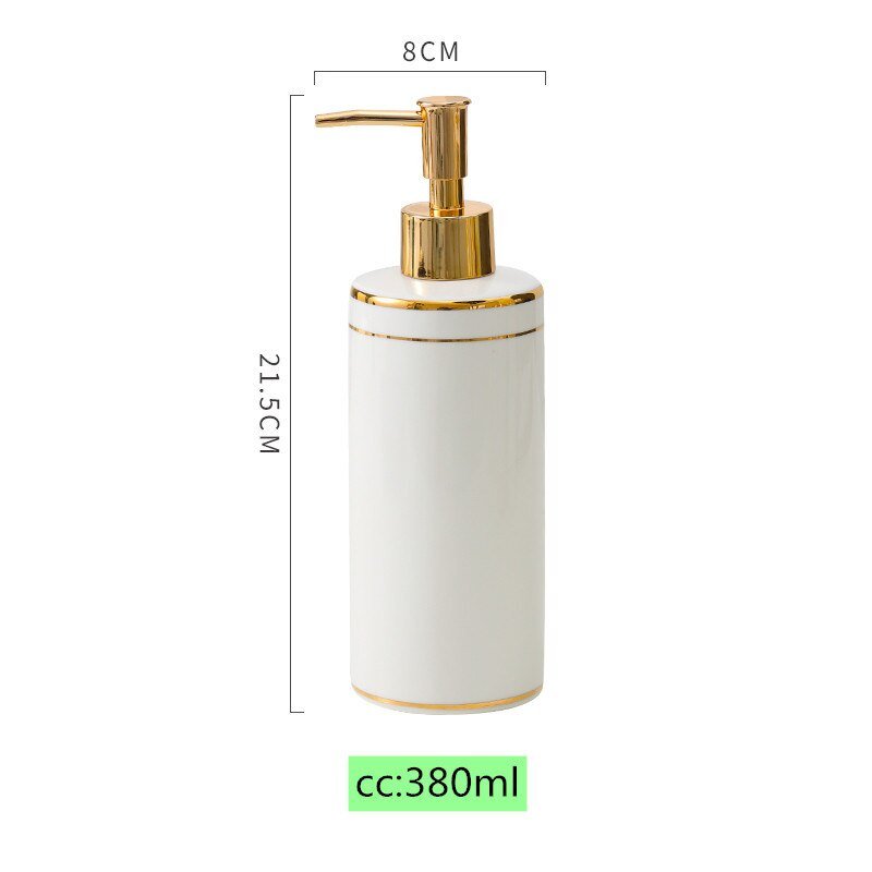 High-grade Ceramics Lotion Bottle Liquid Soap Dispenser Kitchen Hand Sanitizer Storage Shampoo Bottle Bathroom Accessory - DunbiBeauty, LLC