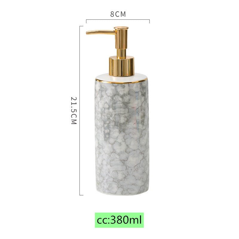 High-grade Ceramics Lotion Bottle Liquid Soap Dispenser Kitchen Hand Sanitizer Storage Shampoo Bottle Bathroom Accessory - DunbiBeauty, LLC