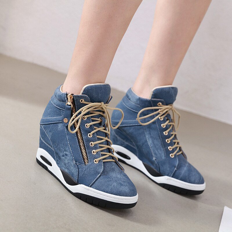 High Heeled Wedge Sneakers - DunbiBeauty, LLC