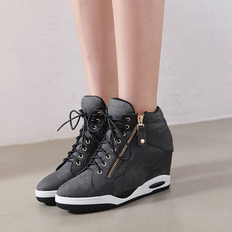 High Heeled Wedge Sneakers - DunbiBeauty, LLC