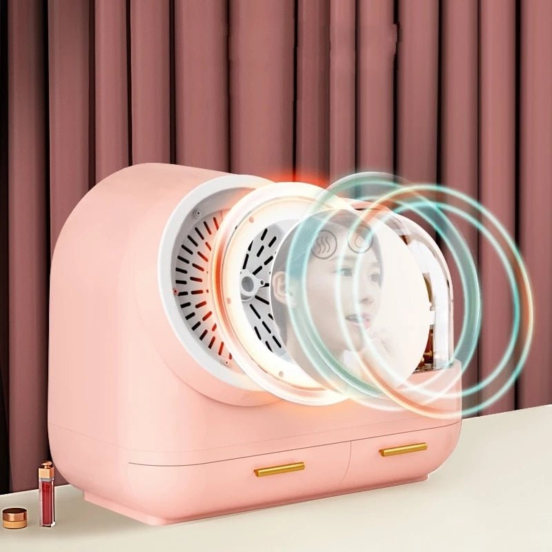 High Quality Makeup Storage Case LED Light With Fan Make Up Organizer Drawer Desktop Skincare Lipstick Cosmetic Beauty Box - DunbiBeauty, LLC