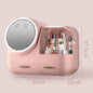 High Quality Makeup Storage Case LED Light With Fan Make Up Organizer Drawer Desktop Skincare Lipstick Cosmetic Beauty Box - DunbiBeauty, LLC