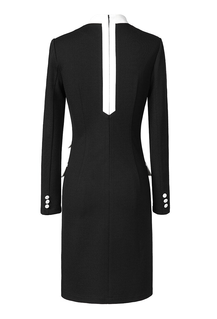 HIGH QUALITY New Fashion 2018 Runway Designer Dress Women&#39;s Long Sleeve Notched Collar Double Breasted Buttons Dresses H5710 - DunbiBeauty, LLC