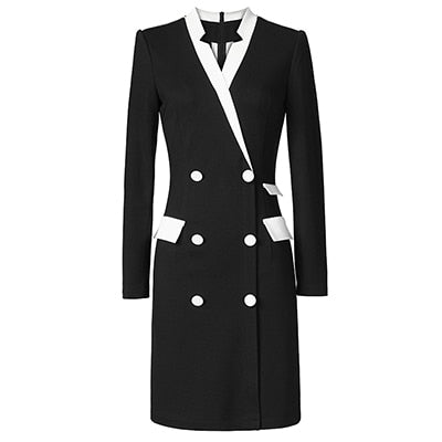 HIGH QUALITY New Fashion 2018 Runway Designer Dress Women&#39;s Long Sleeve Notched Collar Double Breasted Buttons Dresses H5710 - DunbiBeauty, LLC