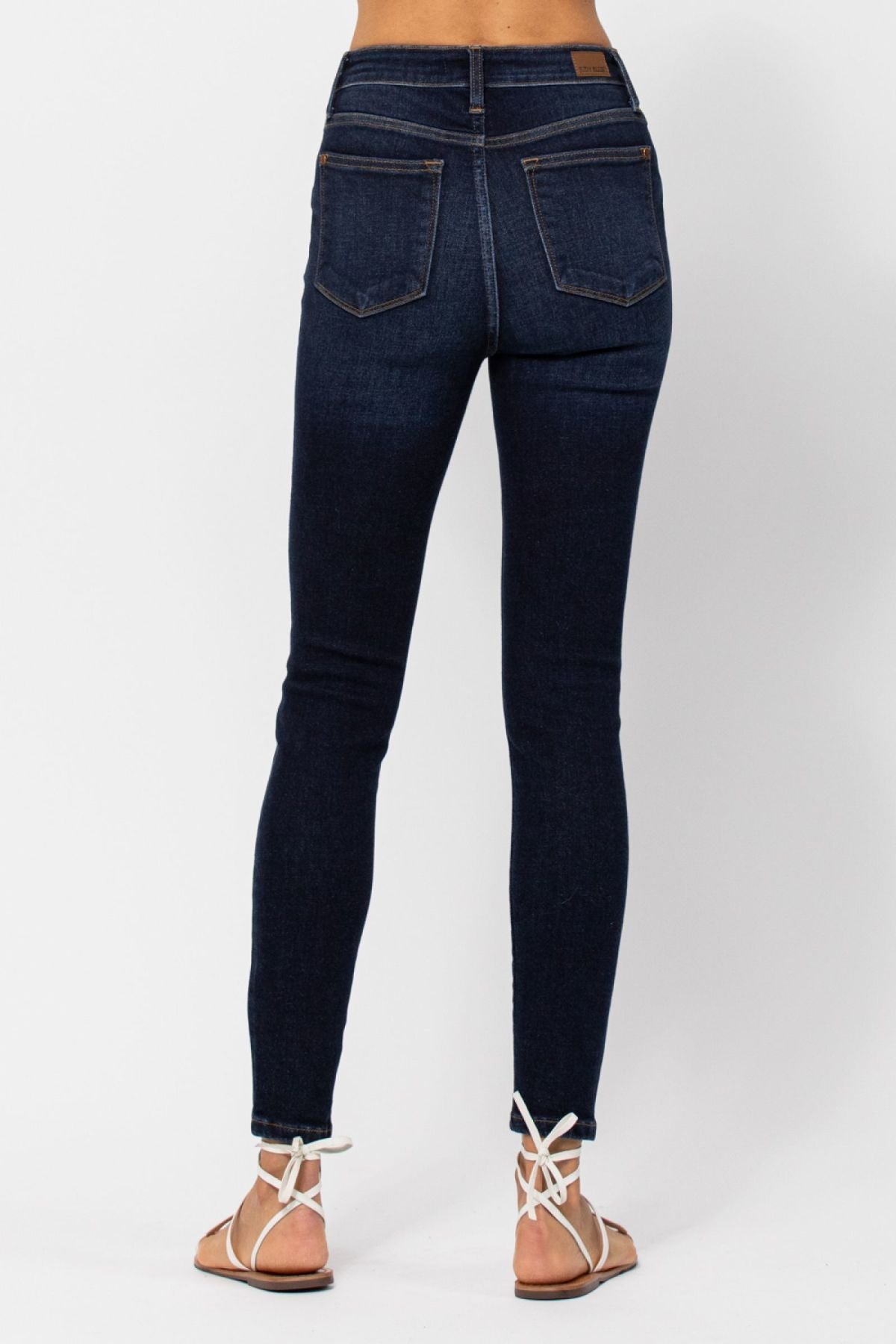 High Rise Skinny Jeans with Handsanding By Judy Blue - DunbiBeauty, LLC