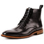 High-top Lace-up Men's Leather Boots Cowhide Men's Shoes Britis - DunbiBeauty, LLC